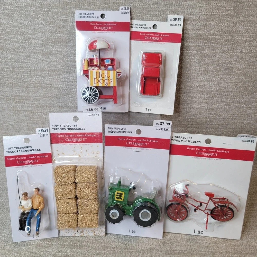 Ashland Tiny Treasures Mini‎ Embellishments Hot Dog Stand Truck Bike Tractor NEW